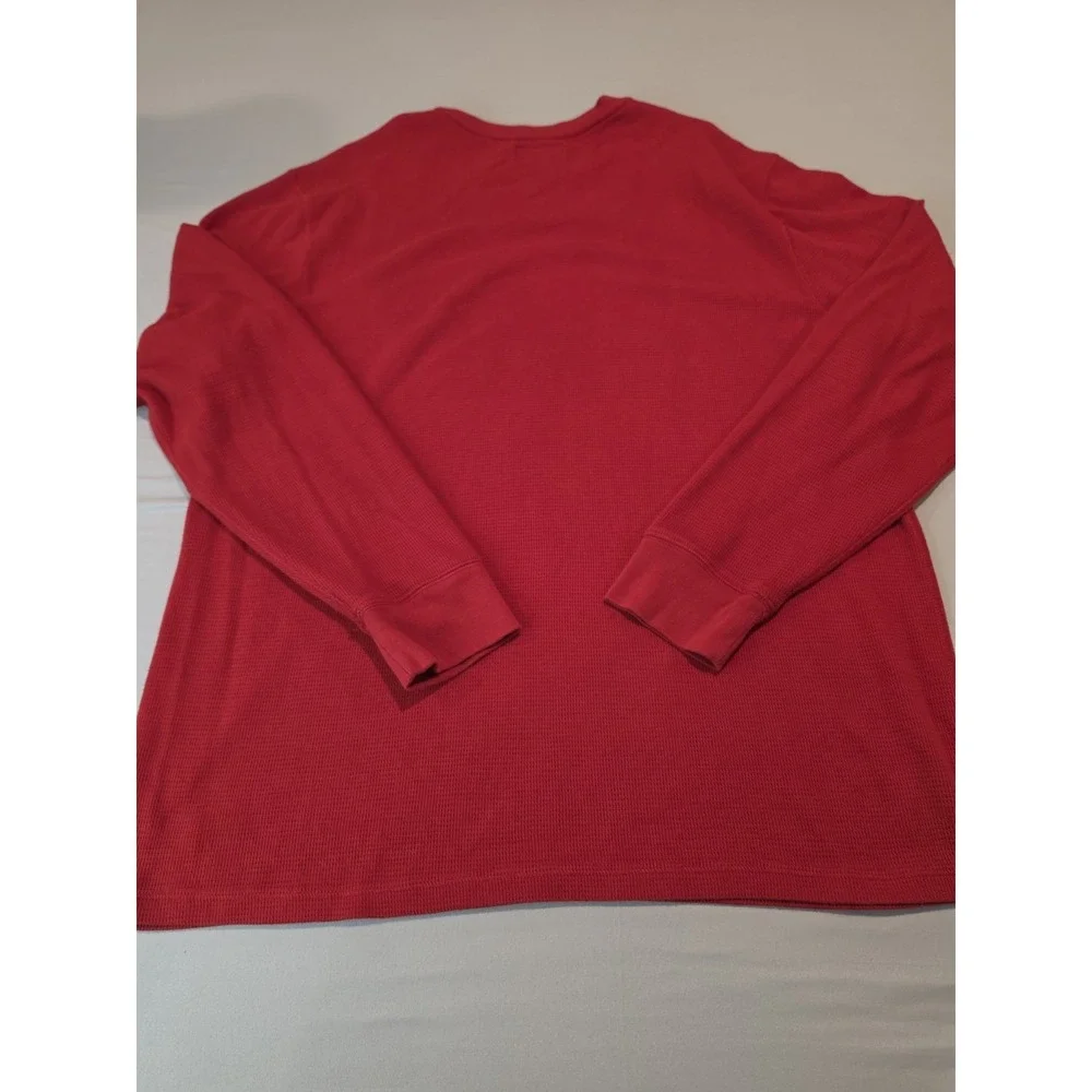 Polo Ralph Lauren Crewneck Logo Waffle-Knit Sleep Shirt, Red, Sz XL